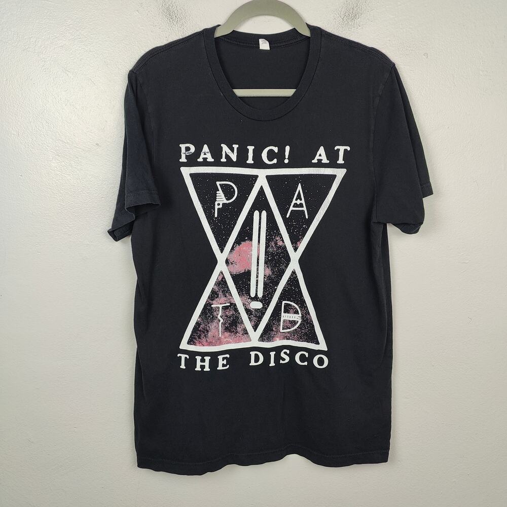 Panic at the Disco T-Shirt Mens Medium Black Rock‎ 2018 Tour Graphic Band Tee